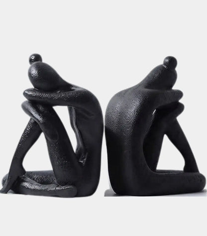 Reverie Decorative Sculptute – Handmade Resin Decorative Object Bookend 14 cm (5.51 in) Black