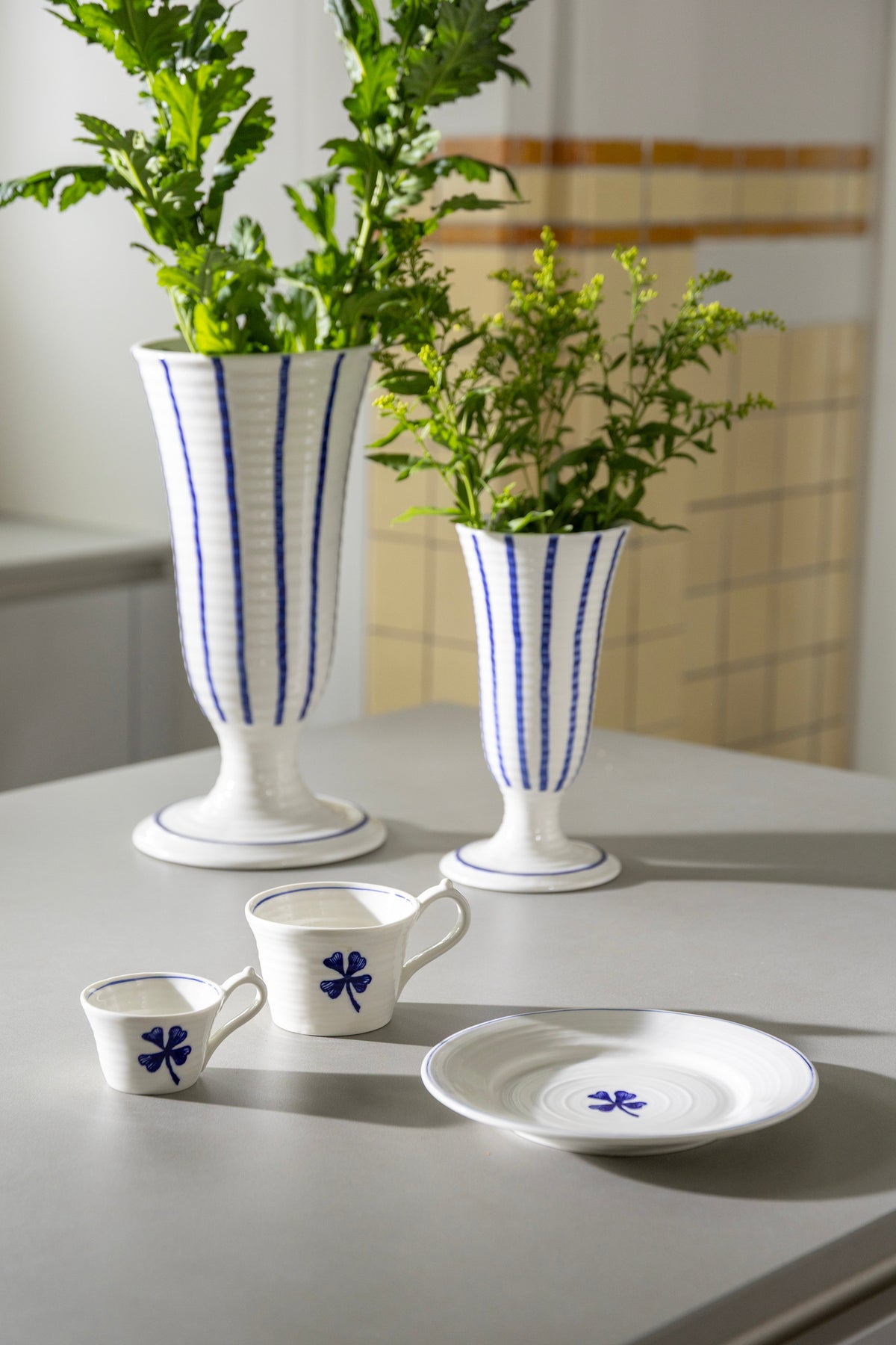 Anouk clover porcelain mug, set of 2