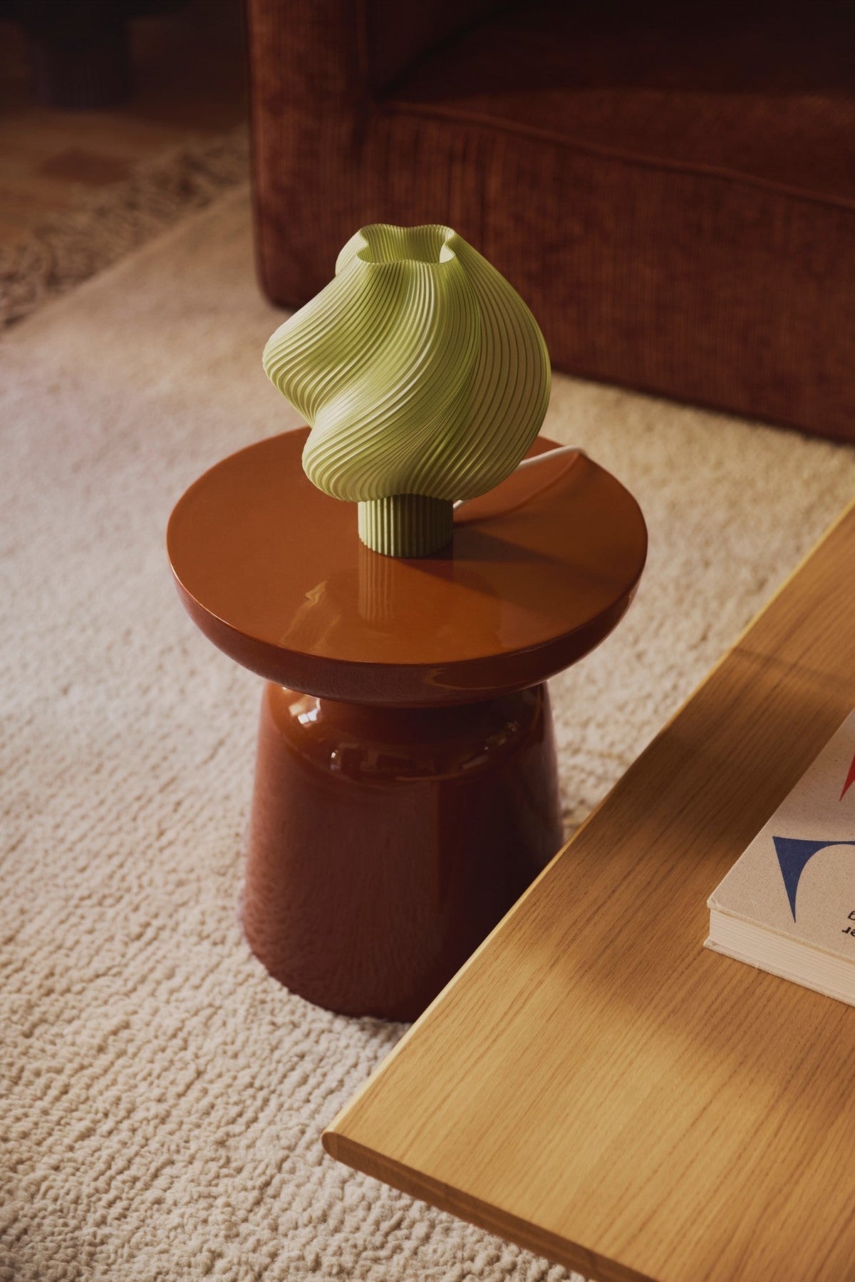 Crème Atelier soft serve lamp, Medium, Olive - Express shipping