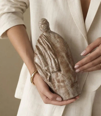 Solenne Decorative Sculpture Ceramic Object | Decorative Robed Figure Statue 22 cm / 8.66 in