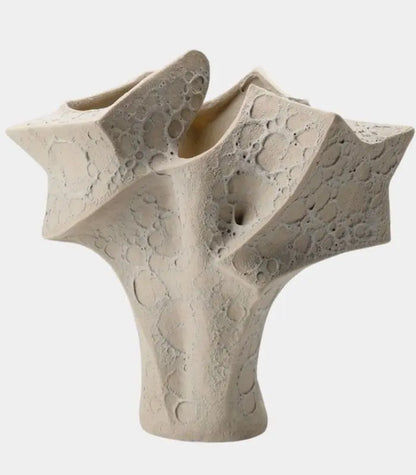 Laguna Large Handmade Ceramic Vase – Organic Textured Sand Finish, Sculptural Form 39 cm