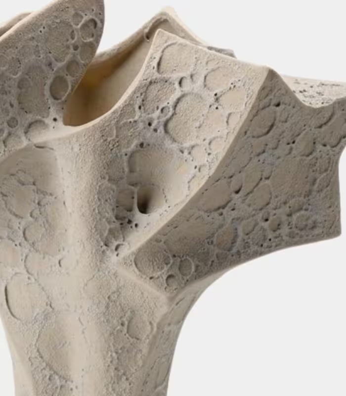 Laguna Large Handmade Ceramic Vase – Organic Textured Sand Finish, Sculptural Form 39 cm