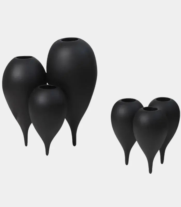 The Obsidian Sculptural Vase Black Resin