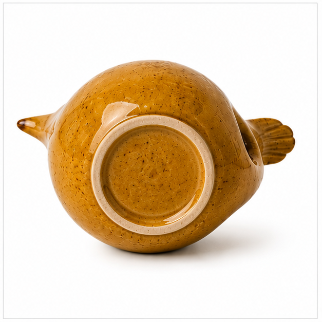 Speckled Bird-Shaped Ceramic Vase