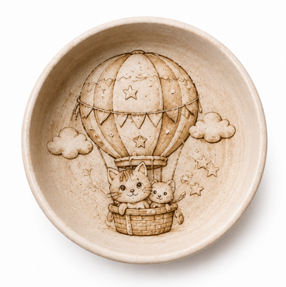 Ceramic Cat Hot Air Balloon Decorative Bowl