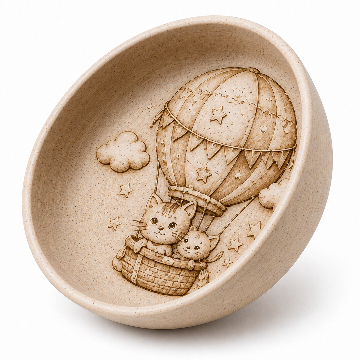 Ceramic Cat Hot Air Balloon Decorative Bowl