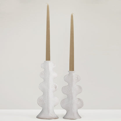 Cason stoneware candlestick holders, set of 2