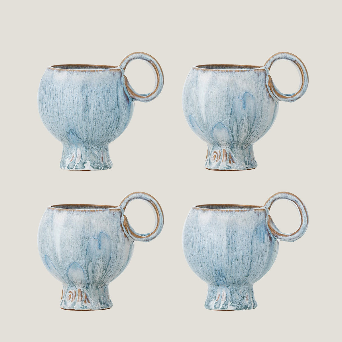 Avonlea stoneware Cup, Sky blue, set of 4