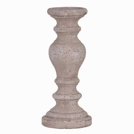 Corfe Aged Stone Candlestick - 2 Sizes
