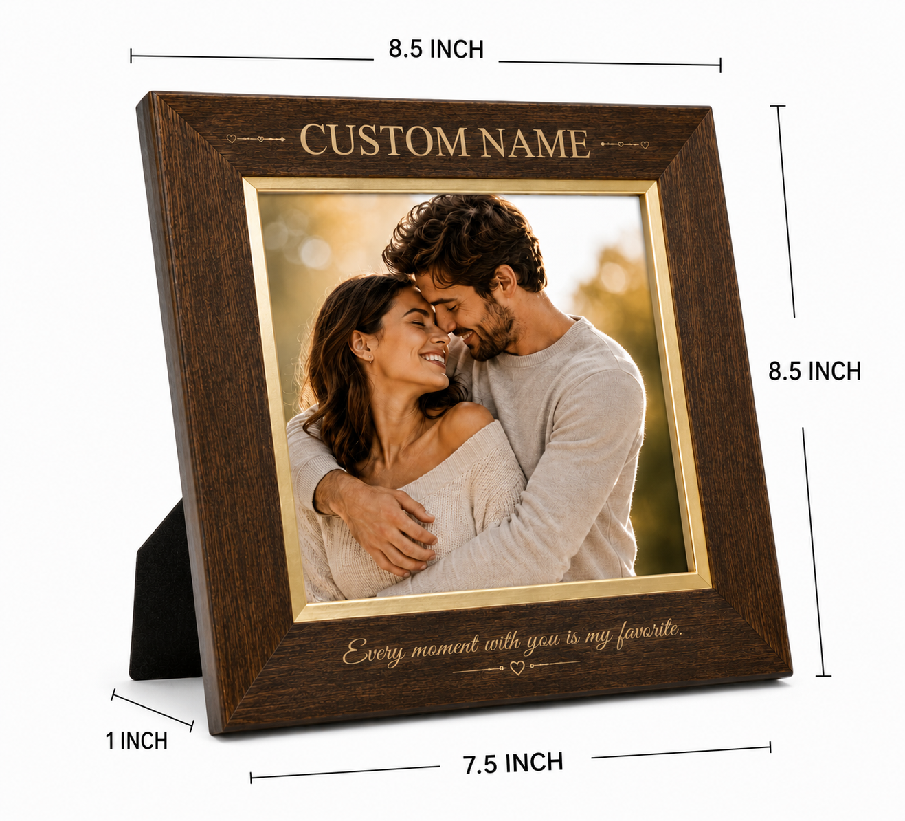 Personalized Crystal Photo Plaque with Wooden LED Base – Custom Engraved Glass Keepsake Gift - Image 4