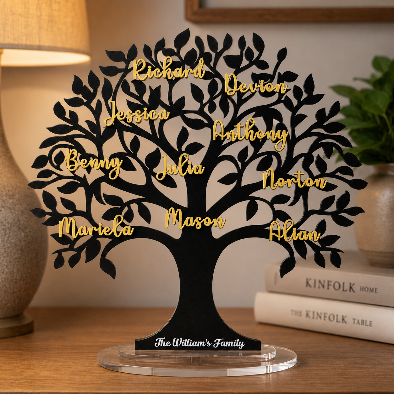 Personalized Family Tree Plaque – Custom Family Name Tree Display Ornament Gift - Image 3