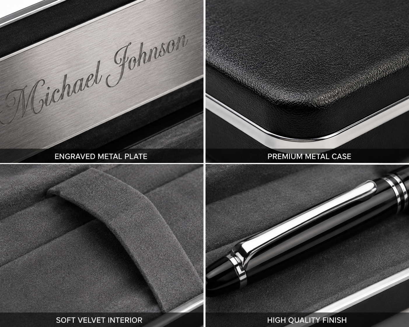 Personalized Engraved Black Executive Pen Gift Set – Custom Luxury Metal Pen in Presentation Box - Image 2